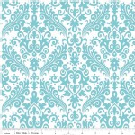 Riley Blake Designs - Hollywood - Sparkle Damask in Aqua