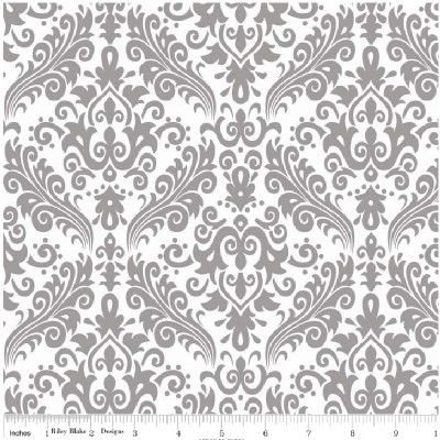 Riley Blake Designs - Hollywood - Sparkle Damask in Gray