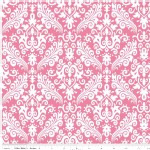 Riley Blake Designs - Hollywood - Sparkle Damask in Hot Pink