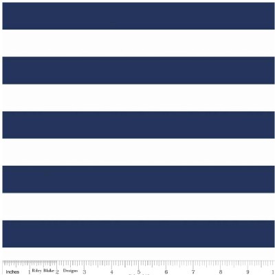 Riley Blake Designs - Knit Basics - Stripe in Navy / White