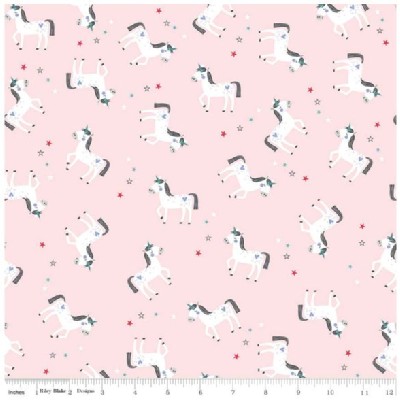 Riley Blake Designs - Knit Prints - Princess Unicorn in Pink