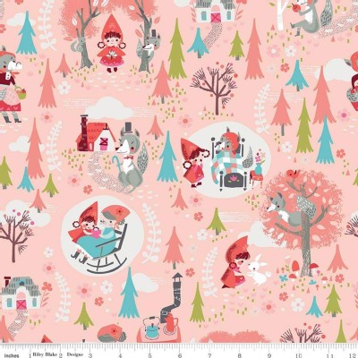 Riley Blake Designs - Little Red In the Woods - Main in Pink
