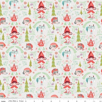 Riley Blake Designs - Little Red In the Woods - Damask in Cream