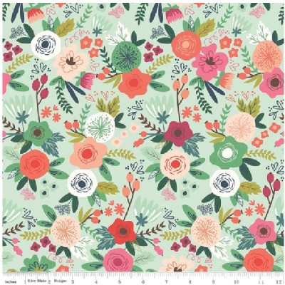 Riley Blake Designs - On Trend - Main Floral in Mint