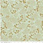 Riley Blake Designs - On Trend - Floral Imprint in Mint Metallic