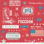 Riley Blake Designs - Stars and Stripes - Words in Red