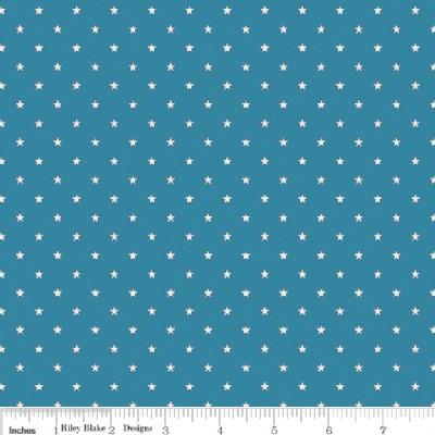 Riley Blake Designs - Stars and Stripes - Mini Stars in Blue