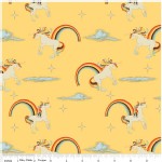 Riley Blake Designs - Unicorns and Rainbows - Unicorn Main in Yellow