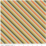 Riley Blake Designs - Unicorns and Rainbows - Unicorn Stripe in Orange