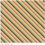 Riley Blake Designs - Unicorns and Rainbows - Unicorn Stripe in Orange