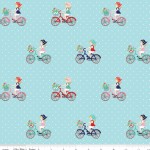 Riley Blake Designs - Vintage Market - Bike Ride in Aqua