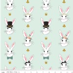 Riley Blake Designs - Wonderland - Main in Mint Metallic