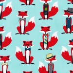 Robert Kaufman Fabrics - Fox and The Houndstooth - Foxes in Aqua
