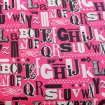 Robert Kaufman Fabrics - Novelty - Draw - Alphabets in Pink