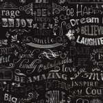 Timeless Treasures - Fun - Chalkboard in Black