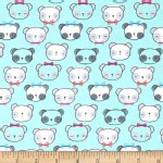 Timeless Treasures - Kids - Cutie Pie Panda in Aqua