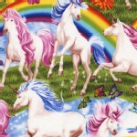 Timeless Treasures - Novelty - Unicorns and Rainbows in Rainbow