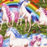 Timeless Treasures - Novelty - Unicorns and Rainbows in Rainbow