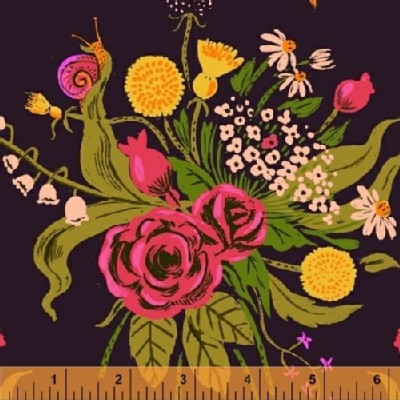 Windham Fabrics - Sleeping Porch - Wild Flowers in Plum