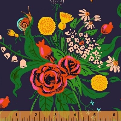 Windham Fabrics - Sleeping Porch - Wild Flowers in Indigo