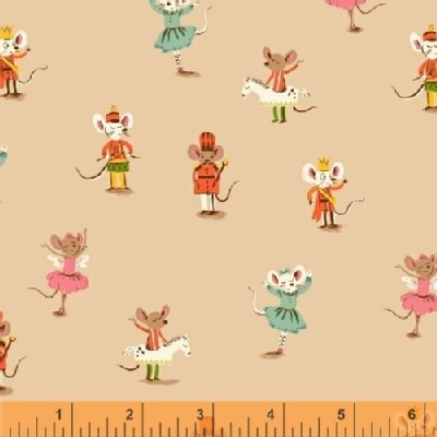 Windham Fabrics - SugarPlum - Nutcracker Mice in Peach